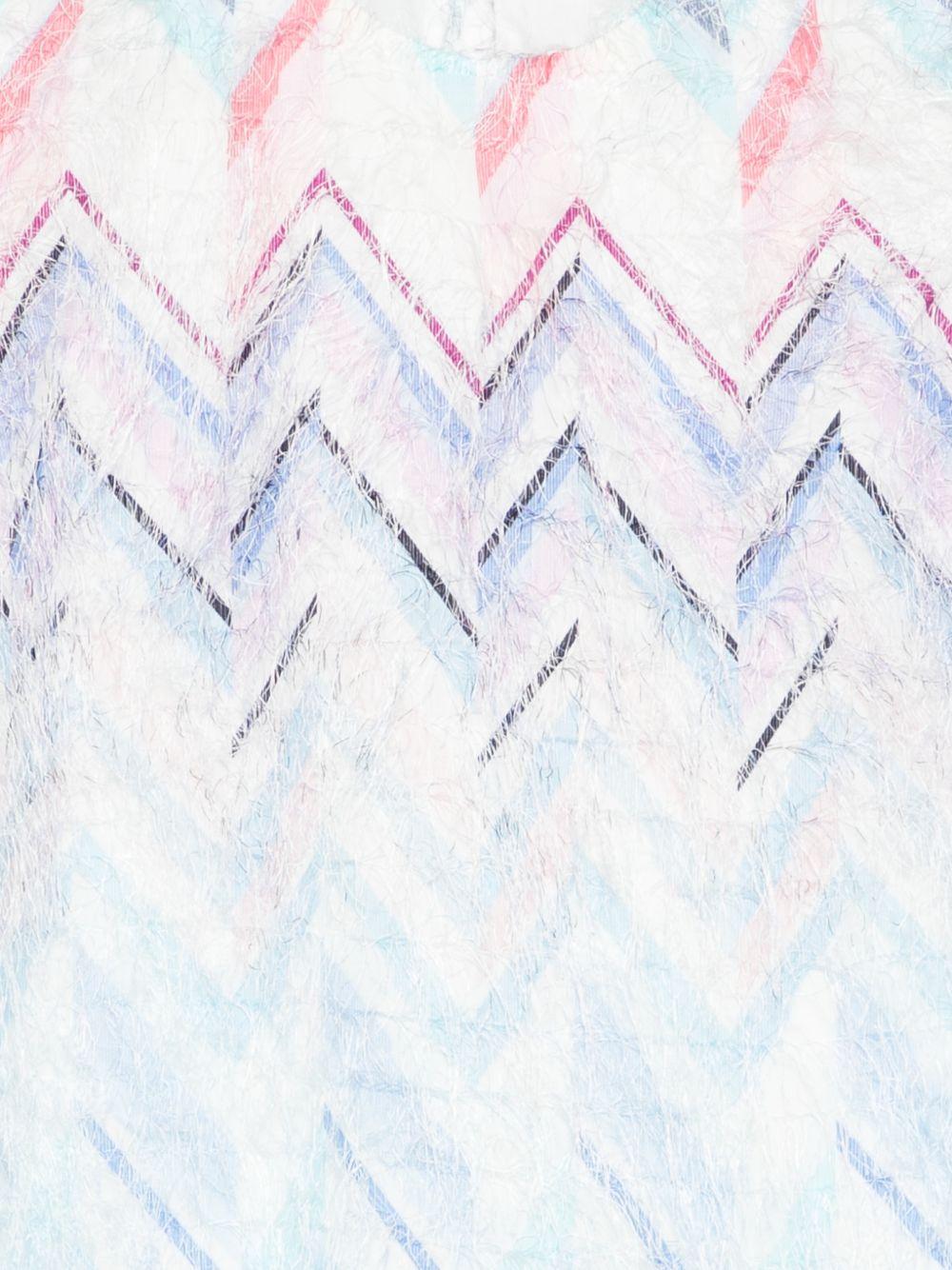 T-shirt per bambina Missoni Kids bianca con motivo a chevron - Rubino Kids