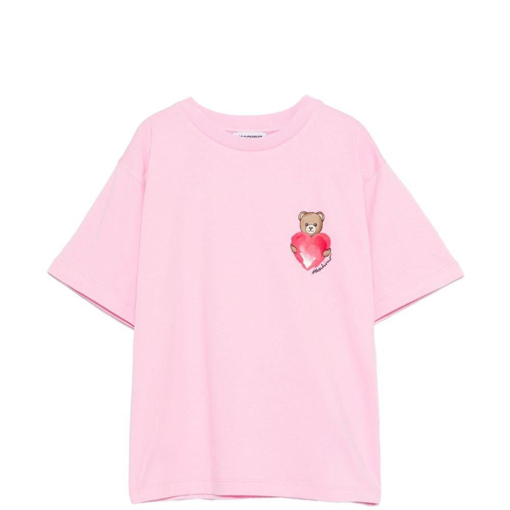 T-shirt per bambina Moschino Kids rosa con stampa Teddy Bear - Rubino Kids