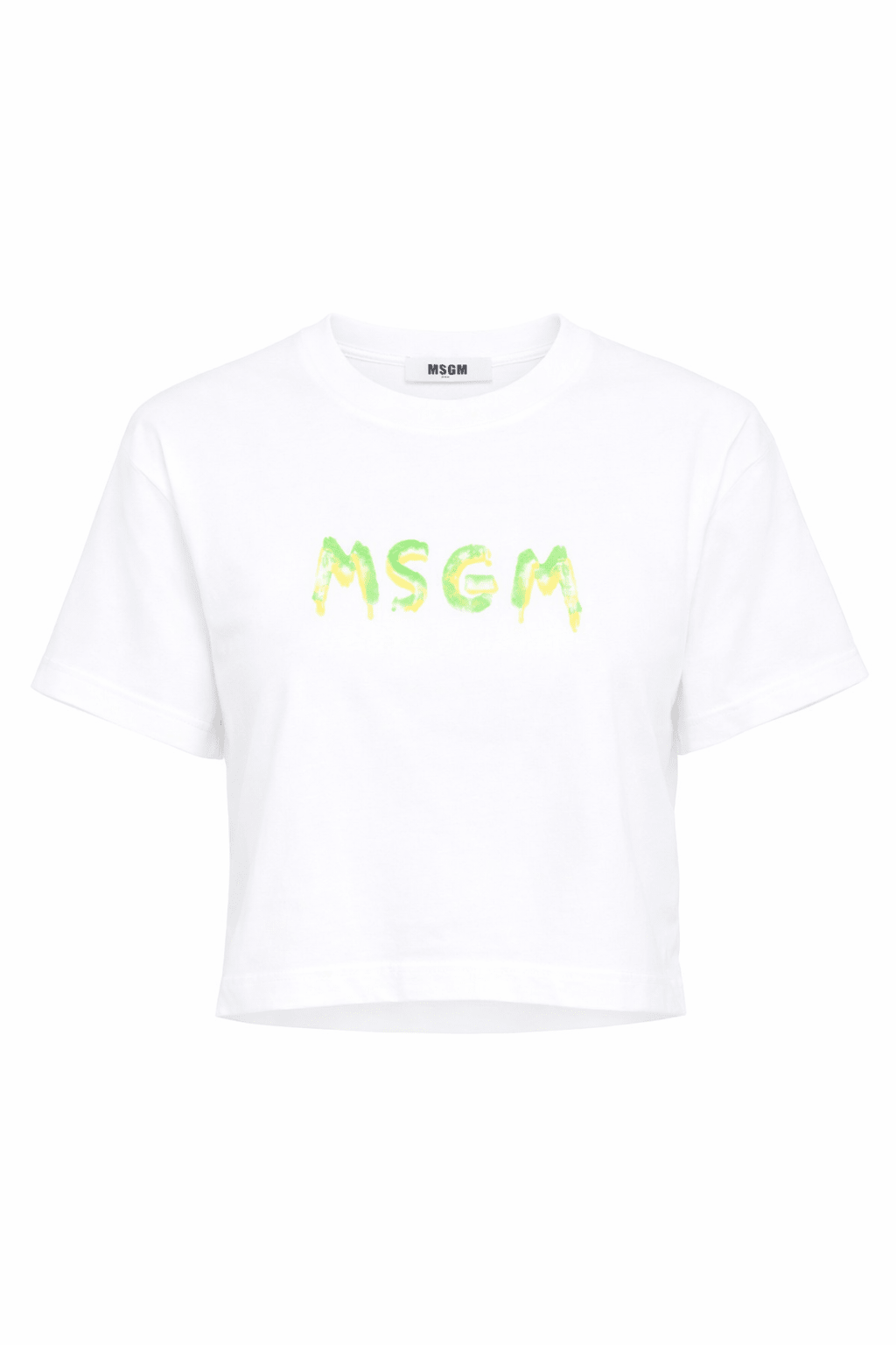 T-shirt per bambina MSGM Kids bianca modello crop - Rubino Kids