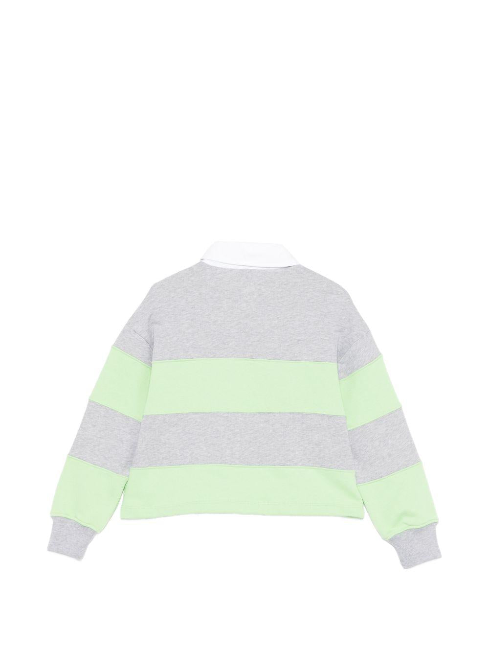 T-shirt per bambina MSGM Kids grigia con motivo a righe - Rubino Kids