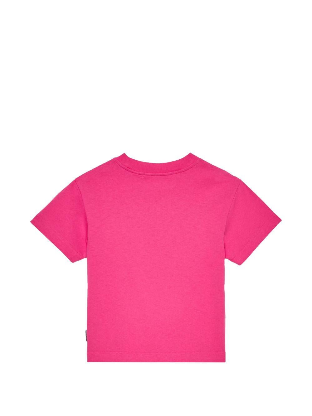 T-shirt per bambina Palm Angels Kids fucsia con stampa grafica Teddy - Rubino Kids
