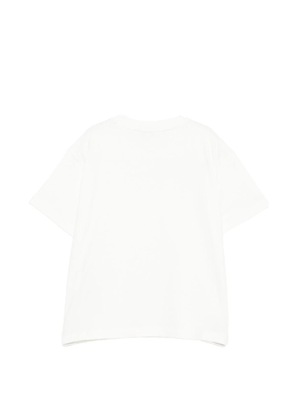 T-shirt per bambina Pinko Kids bianca con dettaglio borchie - Rubino Kids