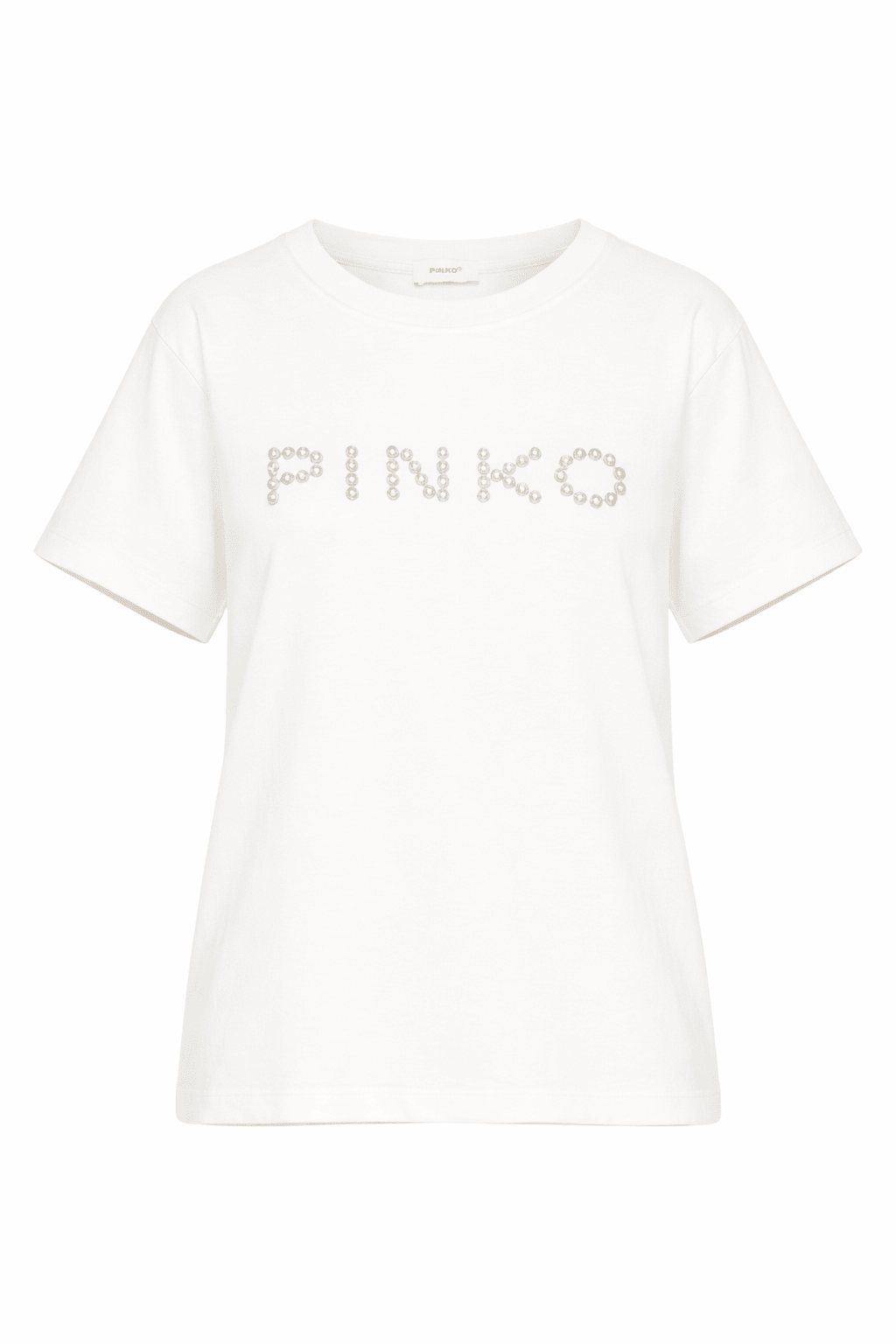 T-shirt per bambina Pinko Kids bianca con dettaglio borchie - Rubino Kids