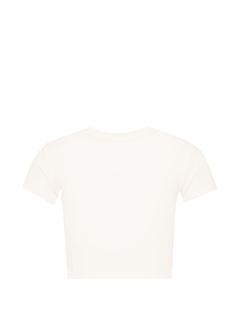 T-shirt per bambina Pinko Kids bianca con stampa logo - Rubino Kids