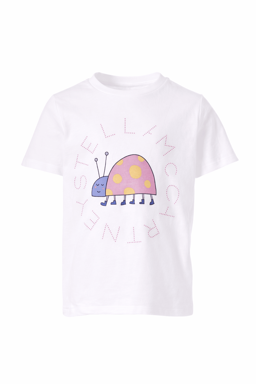 T-shirt per bambina Stella McCartney Kids bianca con stampa coccinella - Rubino Kids