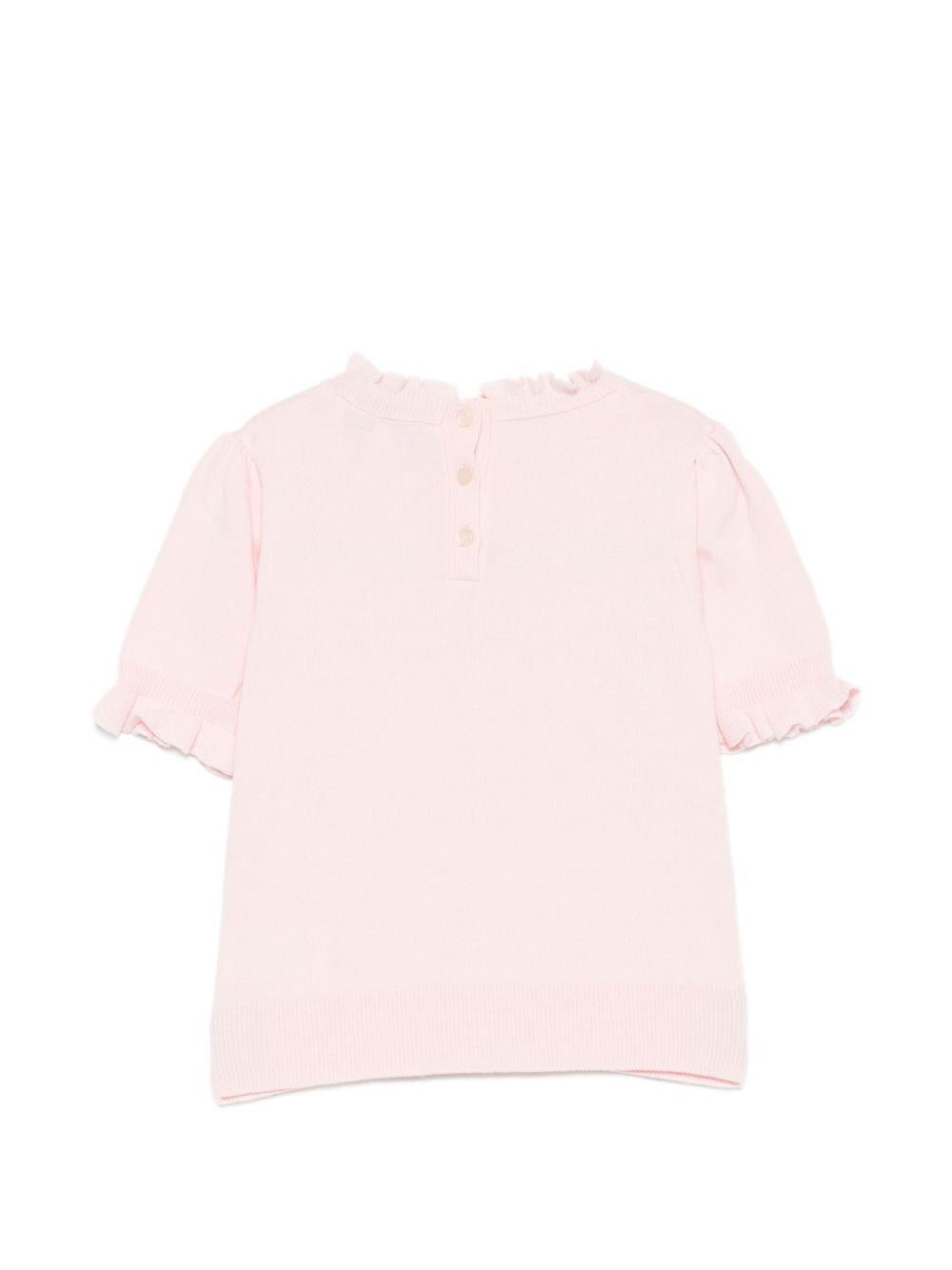 T-shirt per bambina Tartine & Chocolat rosa chiaro con scollo rotondo - Rubino Kids