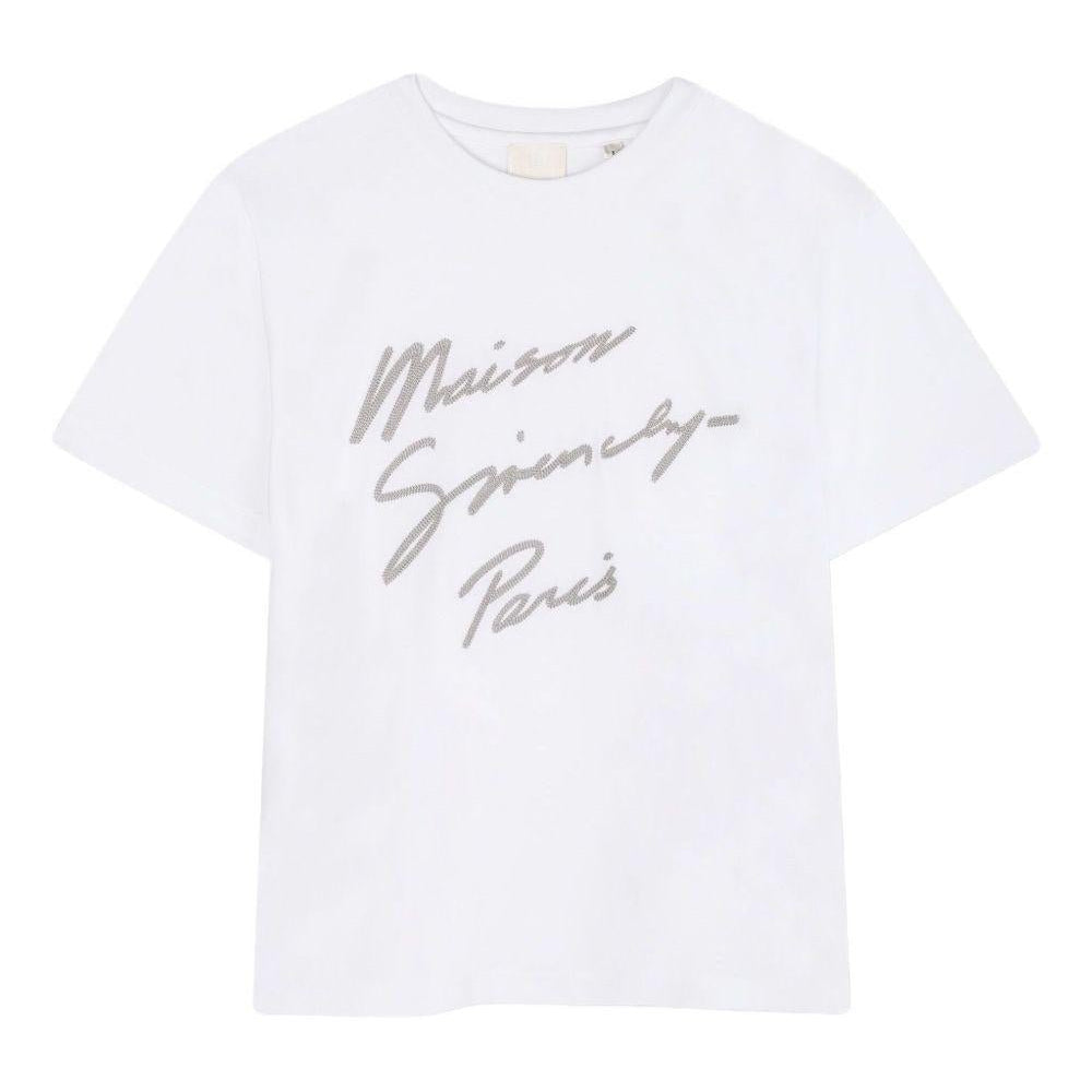 T-shirt per bambini Givenchy Kids bianca con stampa con logo - Rubino Kids