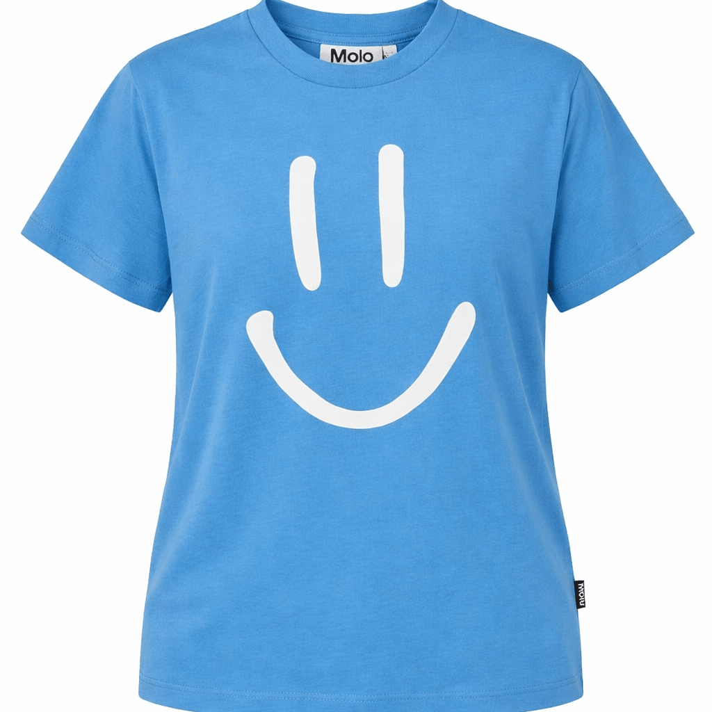 T-shirt per bambini Molo azzurra con stampa smile - Rubino Kids