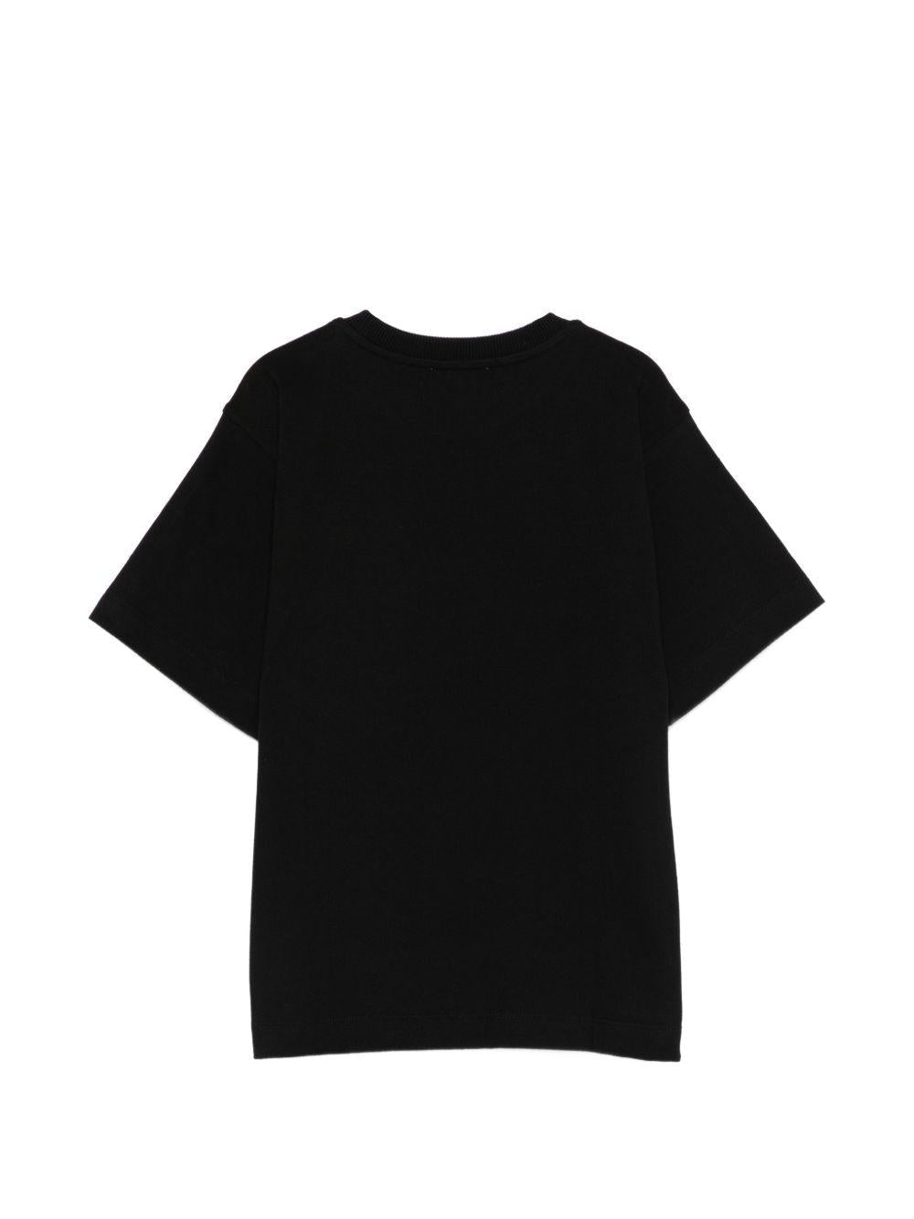 T-shirt per bambini Moschino Kids nera con stampa Teddy Bear sul davanti - Rubino Kids