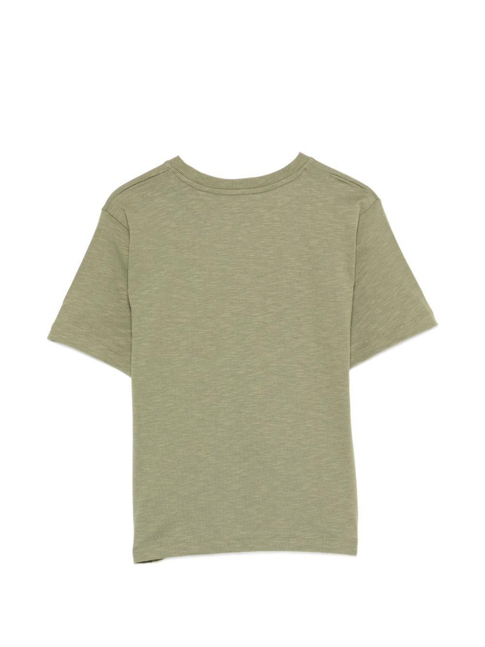 T-shirt per bambini Moschino Kids verde con stampa logo ondulata - Rubino Kids