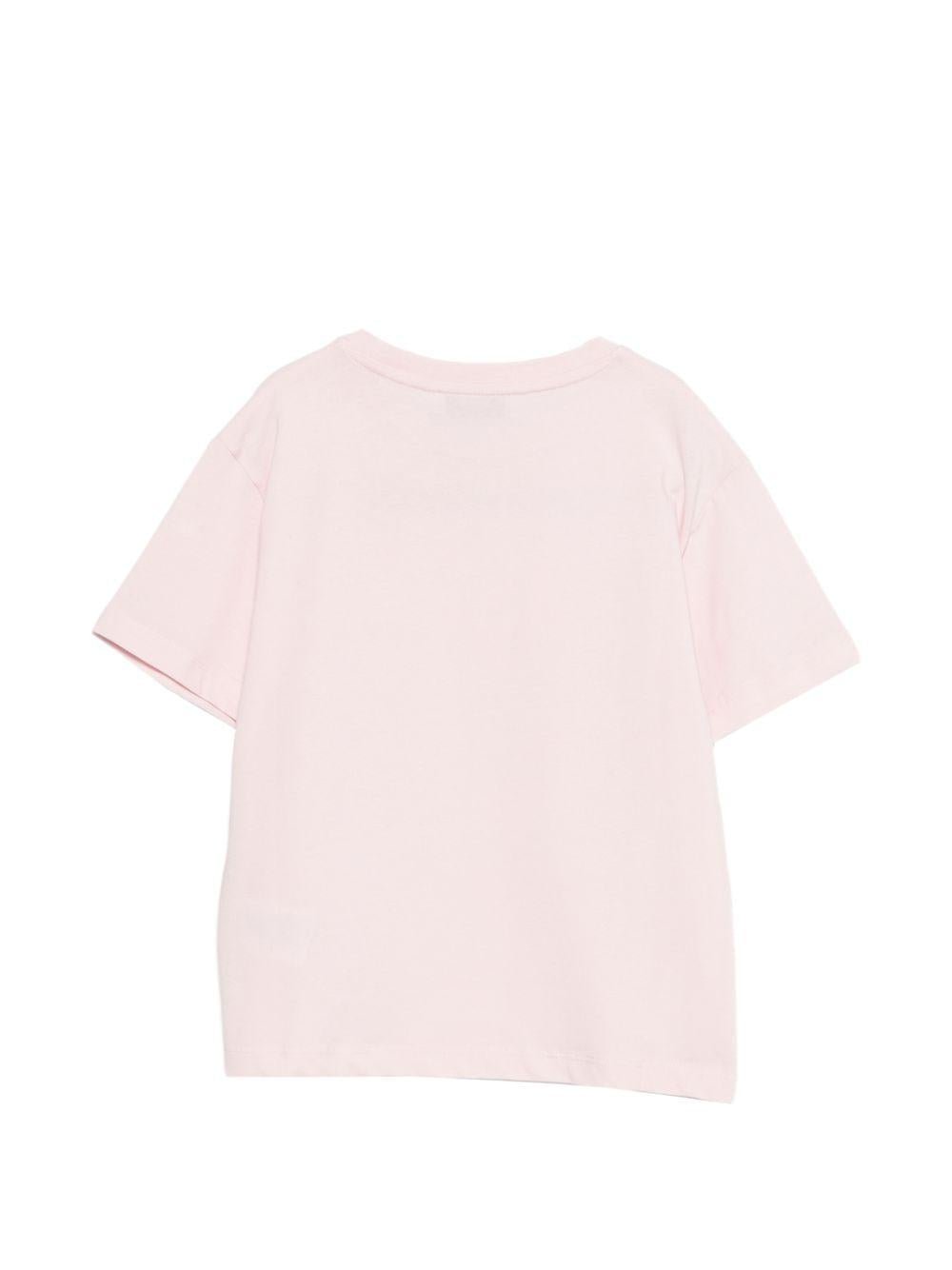 T-shirt per bambini MSGM Kids rosa con logo sul davanti - Rubino Kids