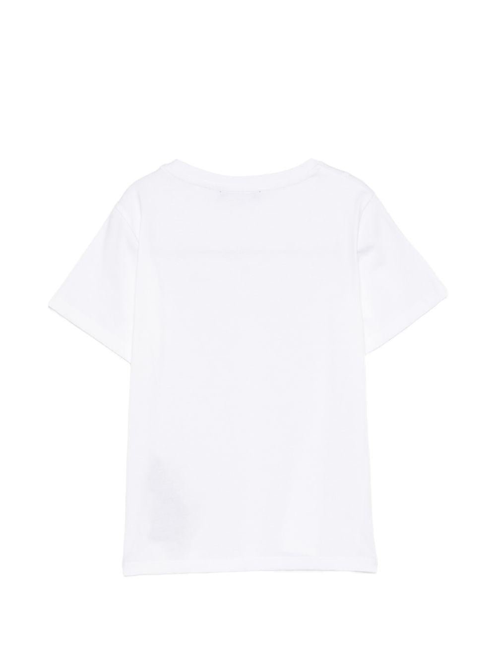 T-shirt per bambino Balmain Kids bianca con logo sul davanti - Rubino Kids