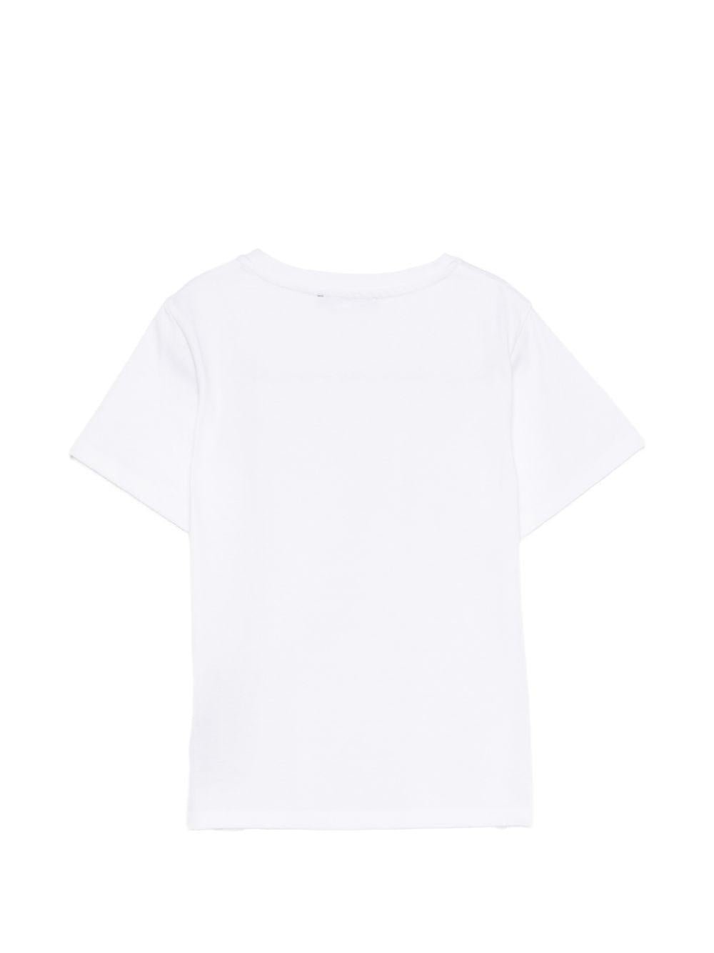 T-shirt per bambino Balmain Kids bianca con logo sul davanti - Rubino Kids