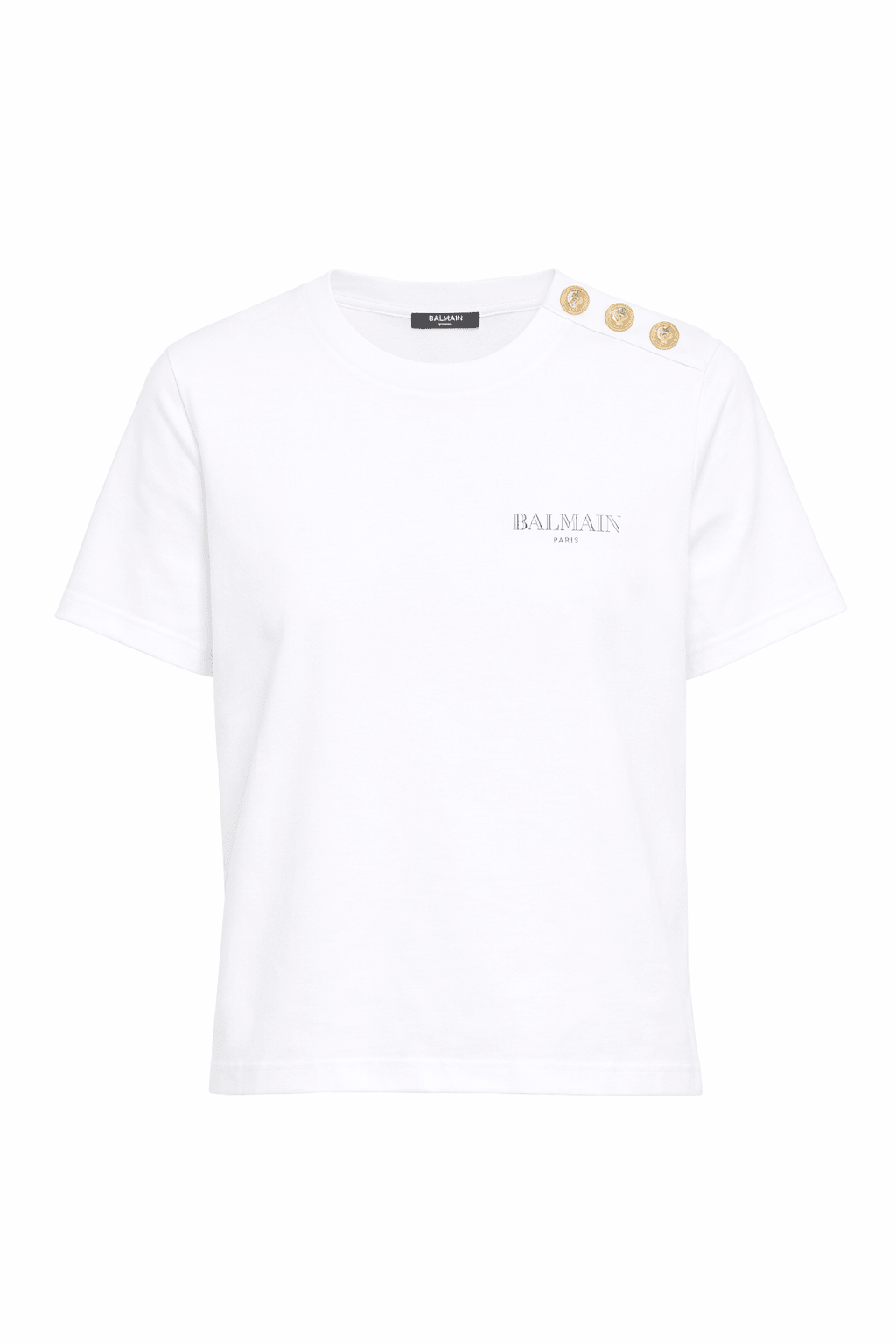 T-shirt per bambino Balmain Kids bianca con logo sul davanti - Rubino Kids