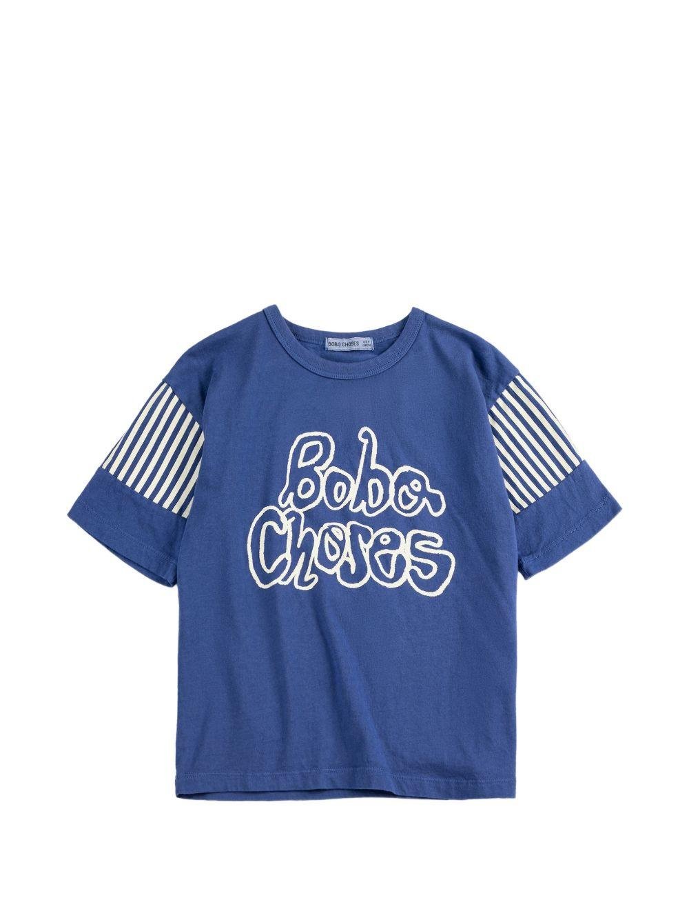 T-shirt per bambino Bobo Choses blu con logo sul davanti - Rubino Kids