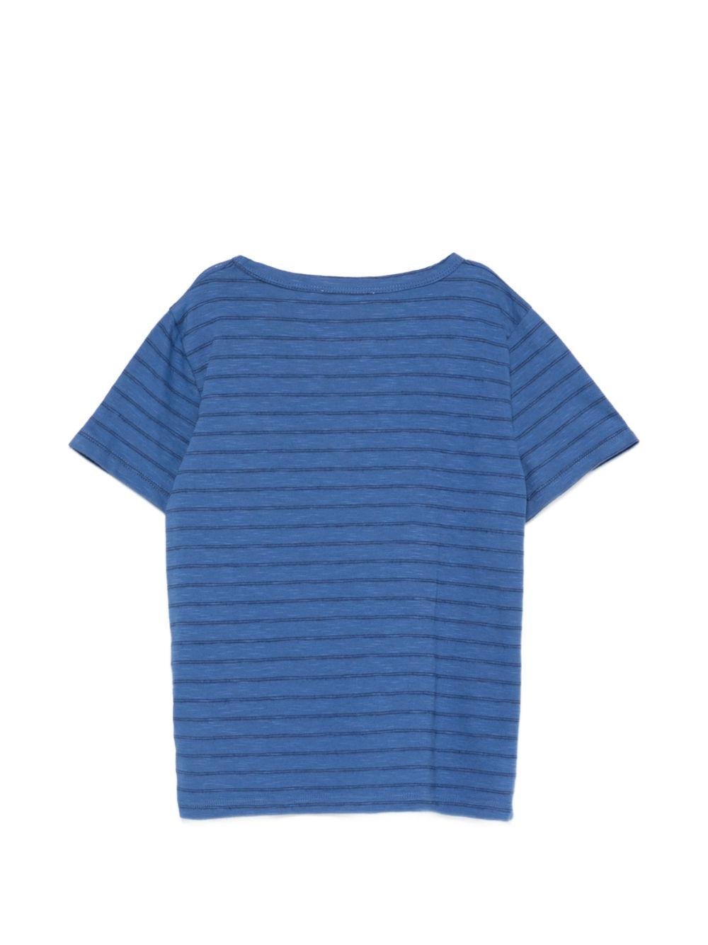 T-shirt per bambino Bonpoint blu con design a righe - Rubino Kids