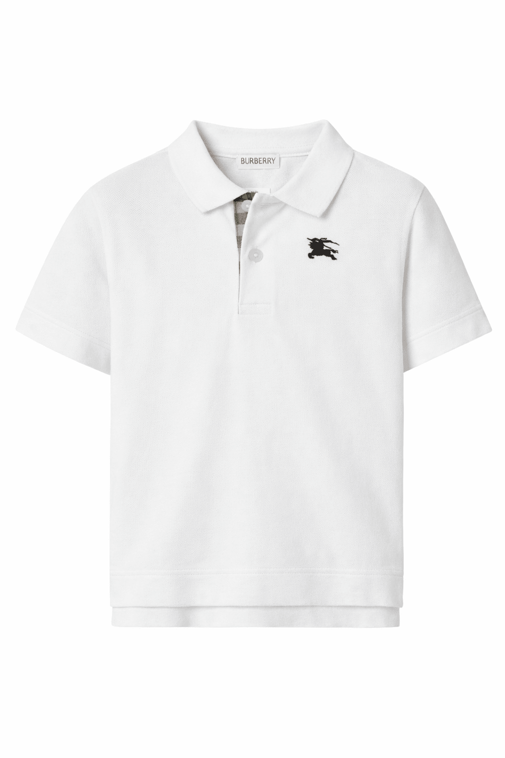 T-shirt per bambino Burberry Kids bianca con ricamo Equestrian Knight - Rubino Kids