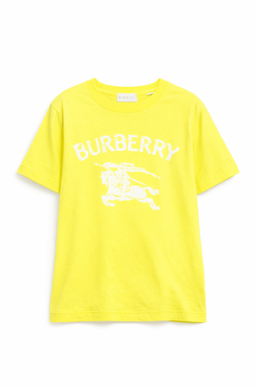 T-shirt per bambino Burberry Kids gialla con stampa con logo sul davanti - Rubino Kids