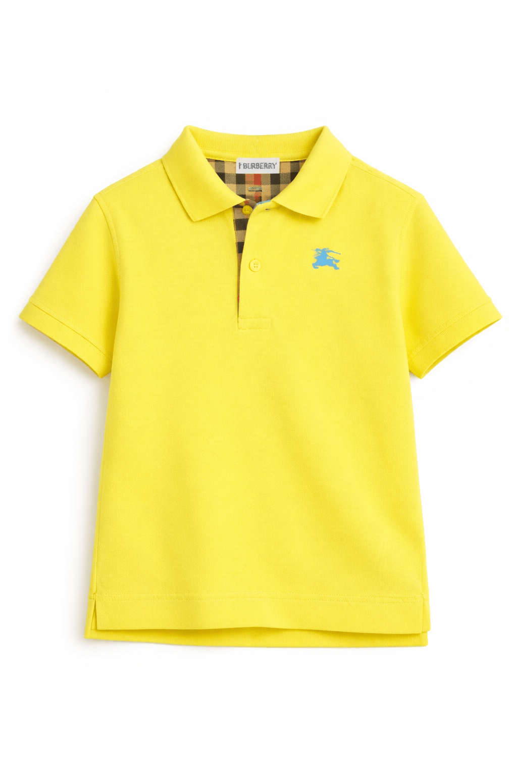 T-shirt per bambino Burberry Kids giallo con ricamo Equestrian Knight sul davanti - Rubino Kids