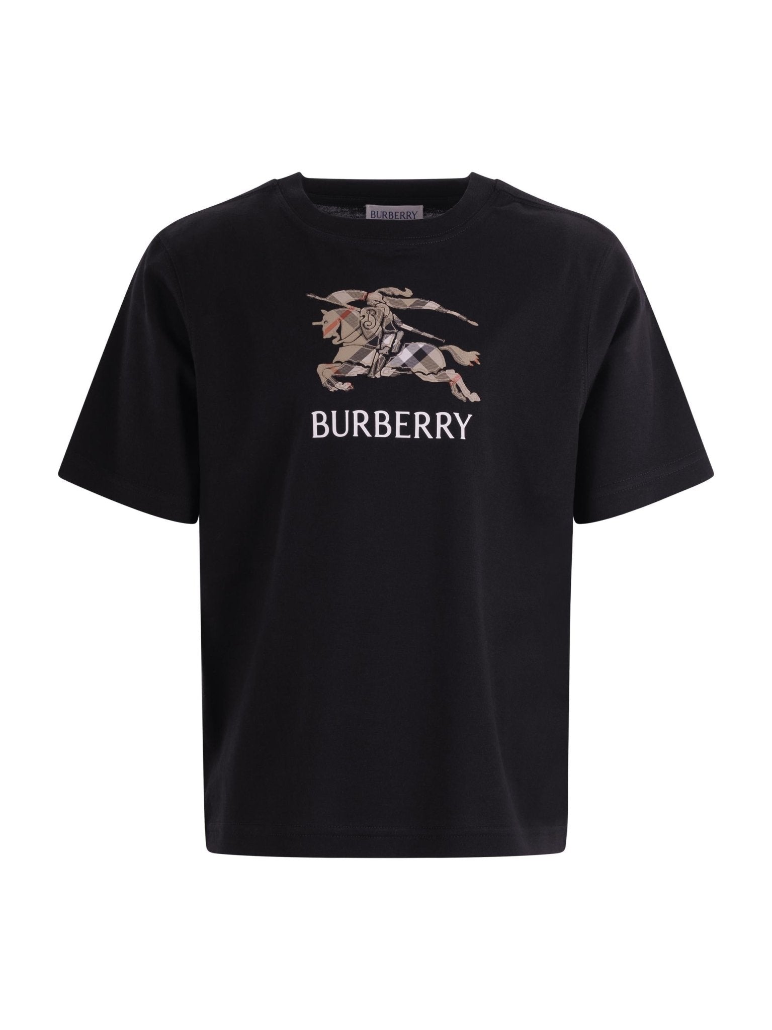 T-shirt per bambino Burberry Kids nera con stampa grafica sul davanti - Rubino Kids