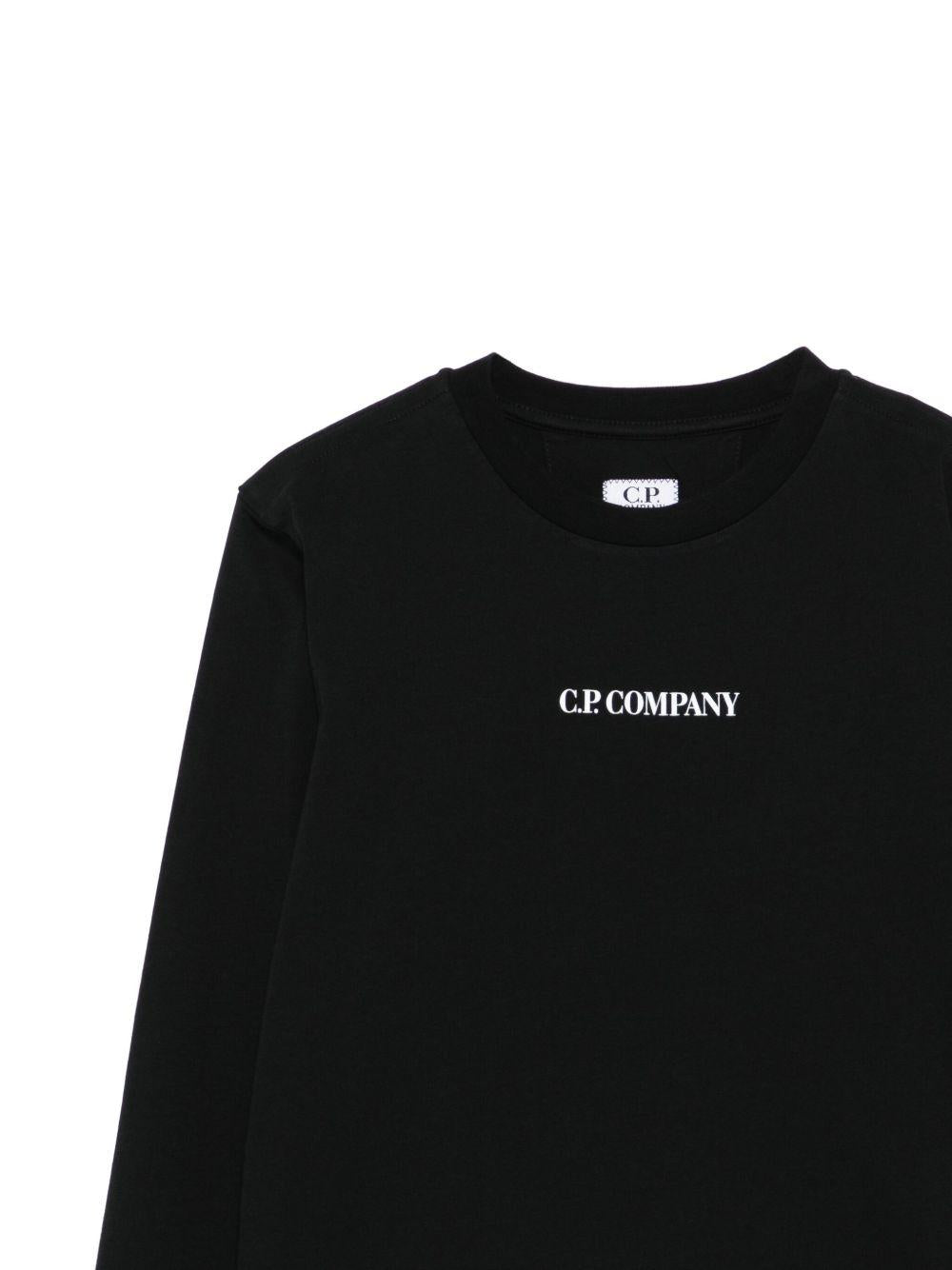 T-shirt per bambino C.P. Company Kids nera con logo - Rubino Kids
