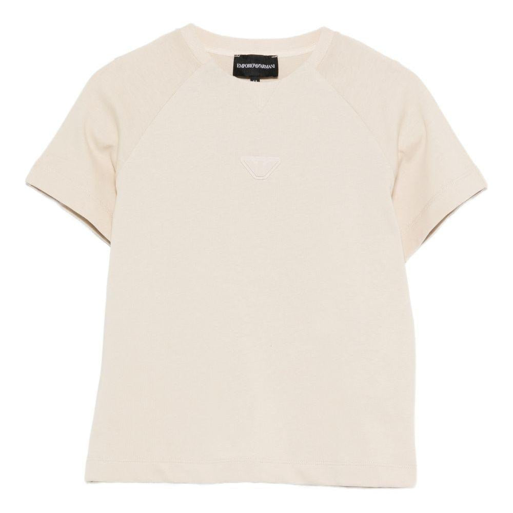 T-shirt per bambino Emporio Armani Kids beige con maniche raglan - Rubino Kids