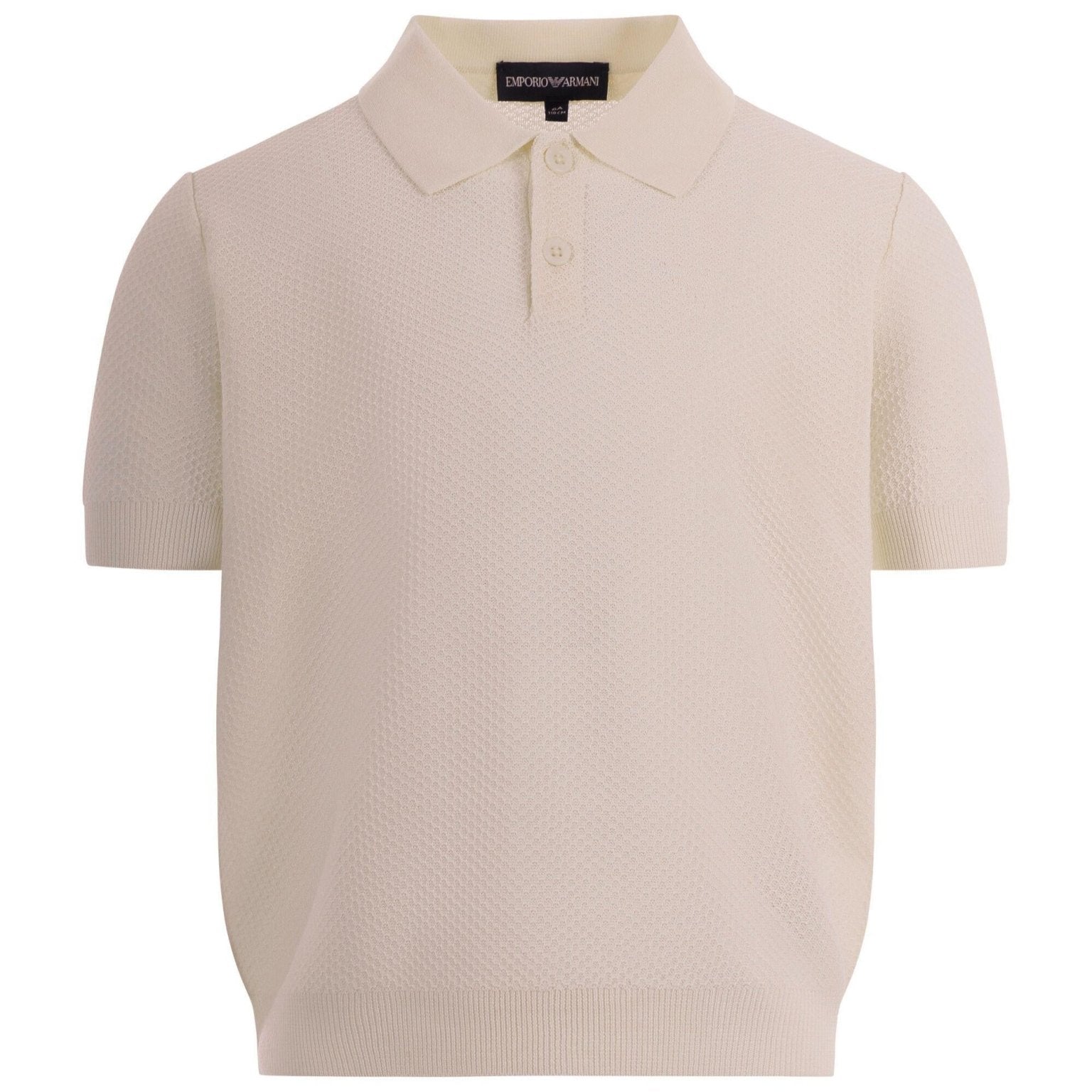 T-shirt per bambino Emporio Armani Kids beige con texture traforata - Rubino Kids