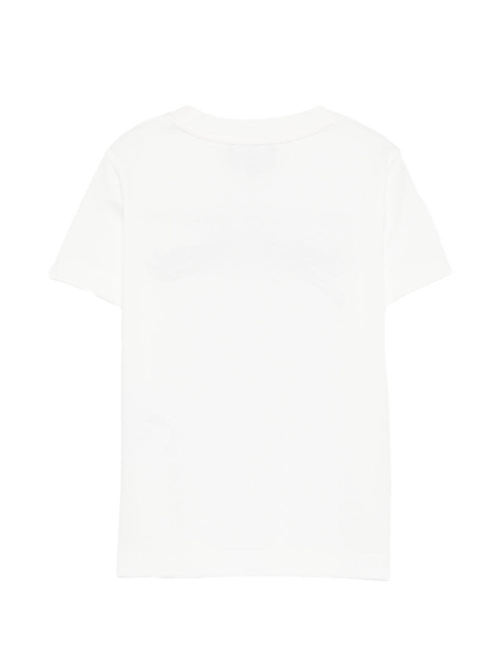 T-shirt per bambino Emporio Armani Kids bianca con logo ricamato - Rubino Kids