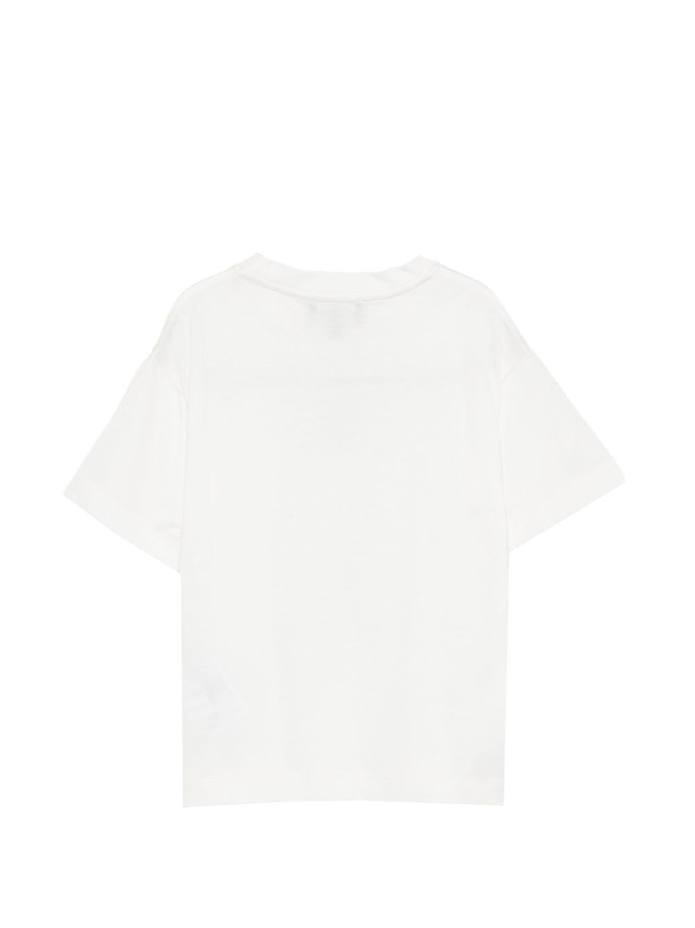 T-shirt per bambino Emporio Armani Kids bianca con patch logo - Rubino Kids