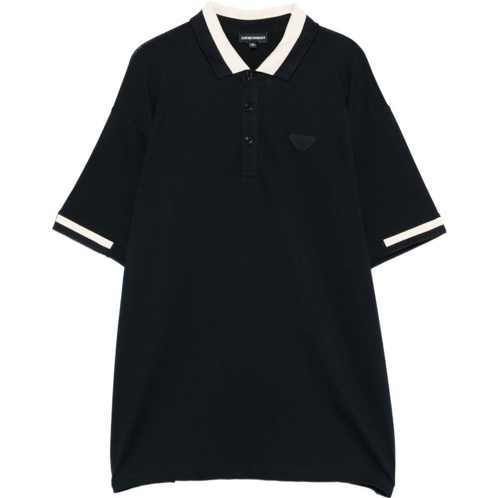 T-shirt per bambino Emporio Armani Kids blu con inserti a contrasti - Rubino Kids