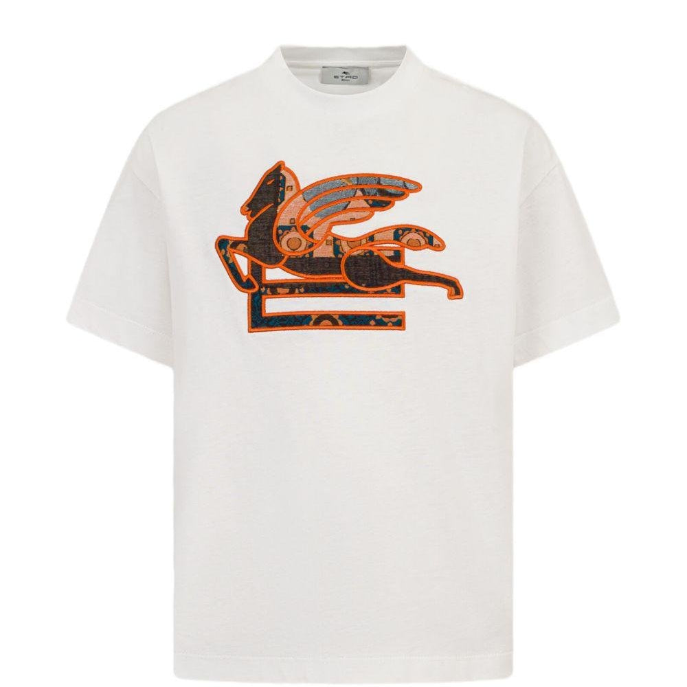 T-shirt per bambino Etro Kids bianca con ricamo Pegaso - Rubino Kids