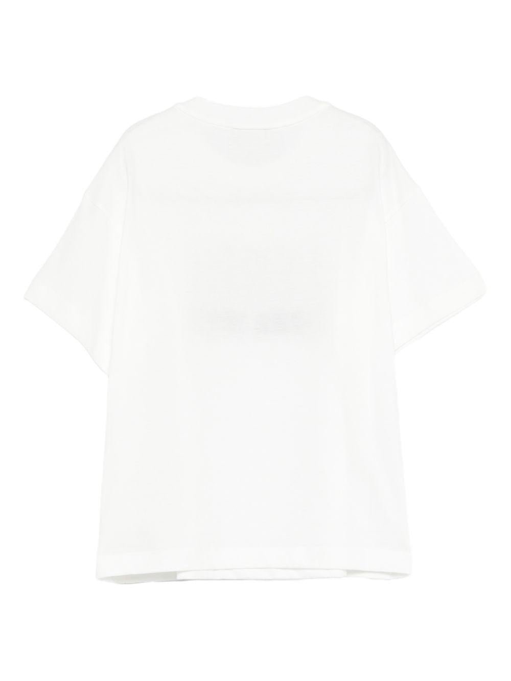 T-shirt per bambino Fendi Kids bianca con logo sul davanti - Rubino Kids