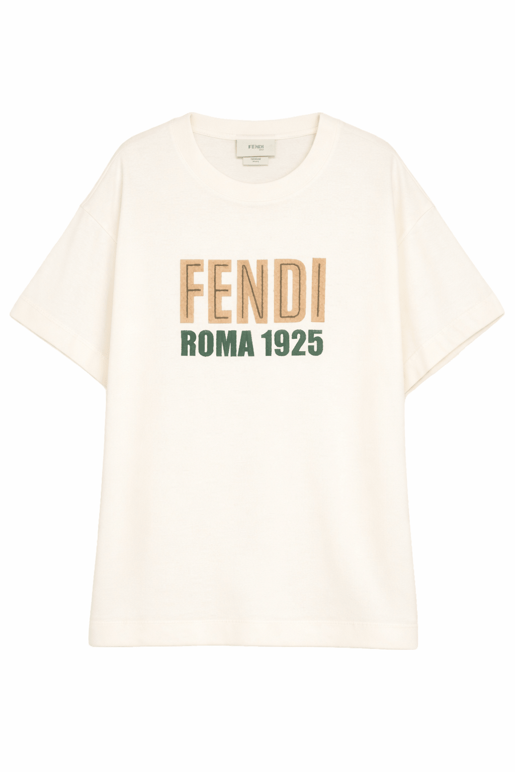T-shirt per bambino Fendi Kids bianca con logo sul davanti - Rubino Kids