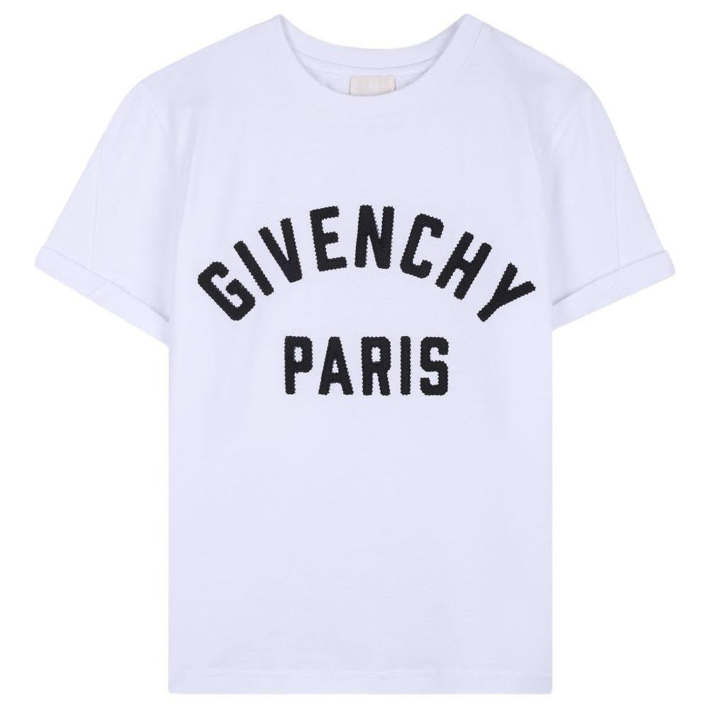 T-shirt per bambino Givechy Kids bianca con logo ricamato - Rubino Kids