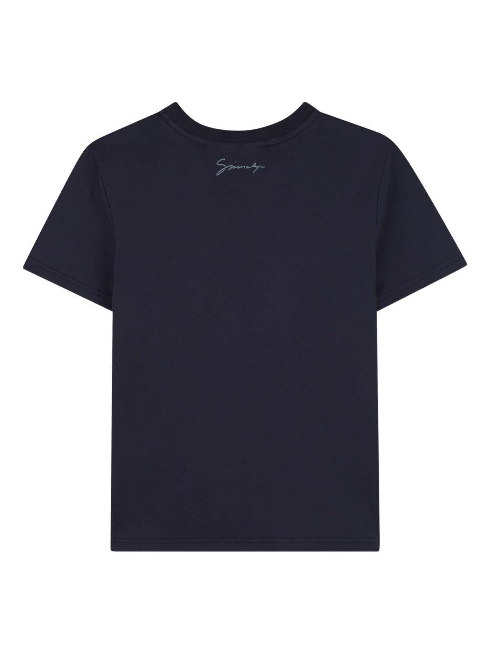 T-shirt per bambino Givenchy Kids blu con stampa serpente frontale - Rubino Kids