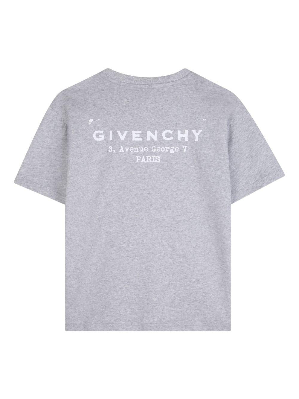 T-shirt per bambino Givenchy Kids grigia con stampa logo - Rubino Kids