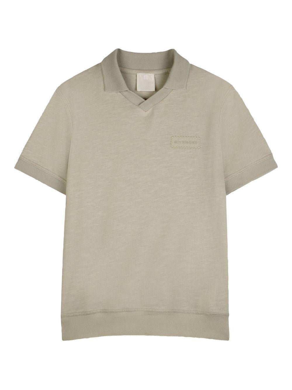 T-shirt per bambino Givenchy Kids grigio perla con scollo a V - Rubino Kids