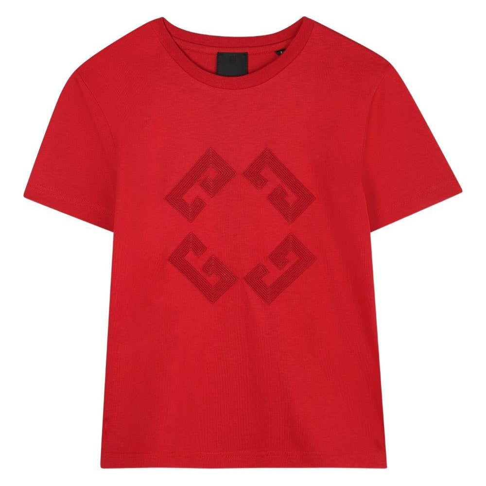 T-shirt per bambino Givenchy Kids rosso con stampa logo - Rubino Kids