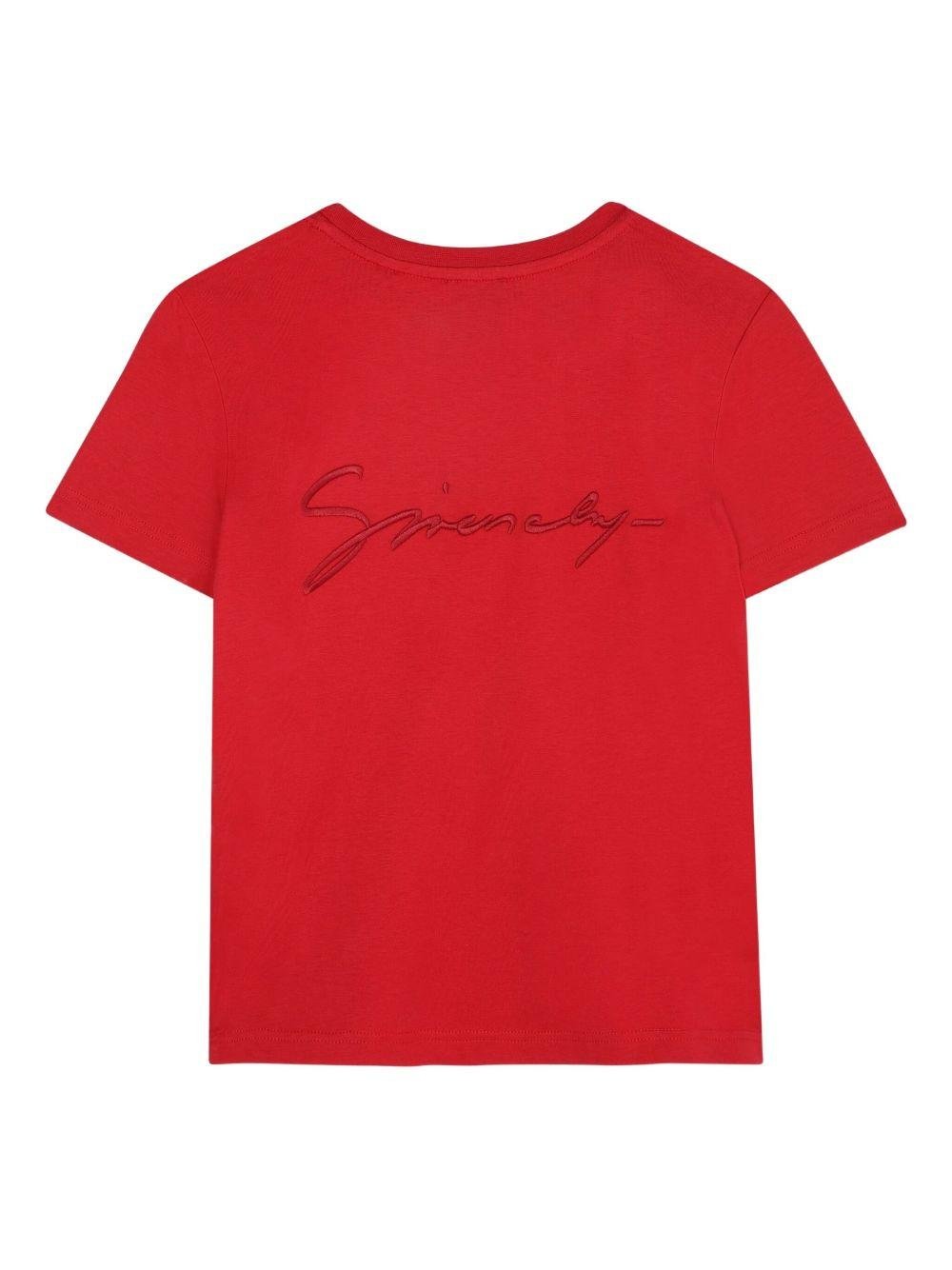 T-shirt per bambino Givenchy Kids rosso con stampa logo - Rubino Kids