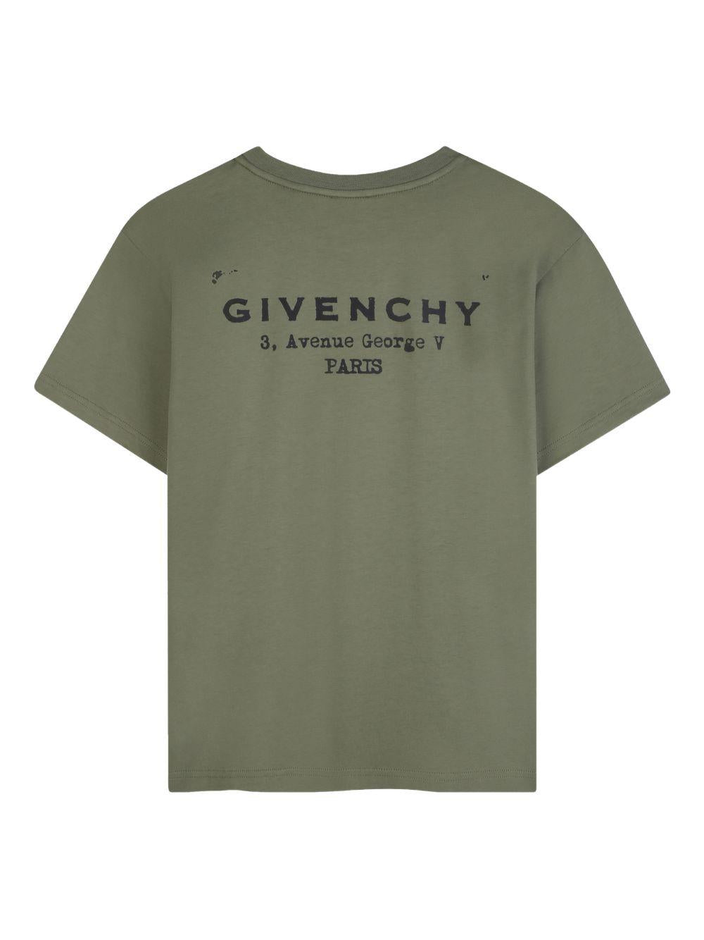 T-shirt per bambino Givenchy Kids verde con stampa logo - Rubino Kids