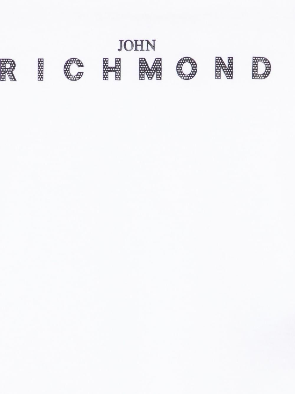 T-shirt per bambino John Richmond Junior bianca con logo sul davanti - Rubino Kids