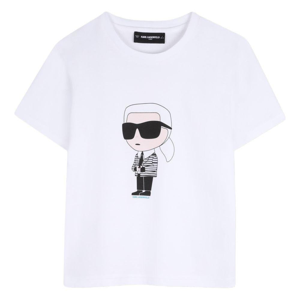 T-shirt per bambino Karl Lagerfeld Kids bianca con stampa grafica - Rubino Kids