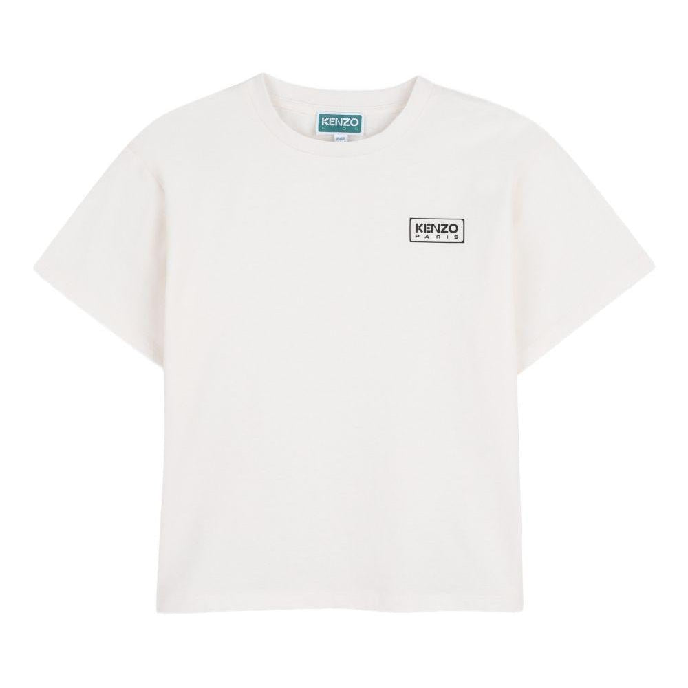 T-shirt per bambino Kenzo Kids bianca con dettaglio logo - Rubino Kids