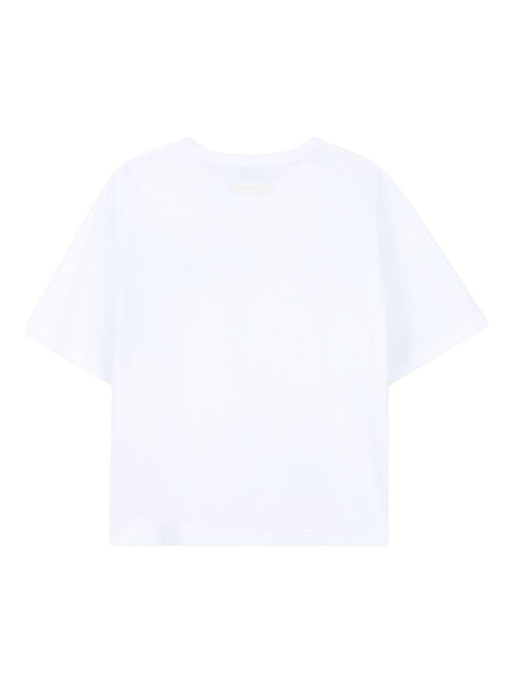 T-shirt per bambino Lanvin Enfant bianca a girocollo - Rubino Kids