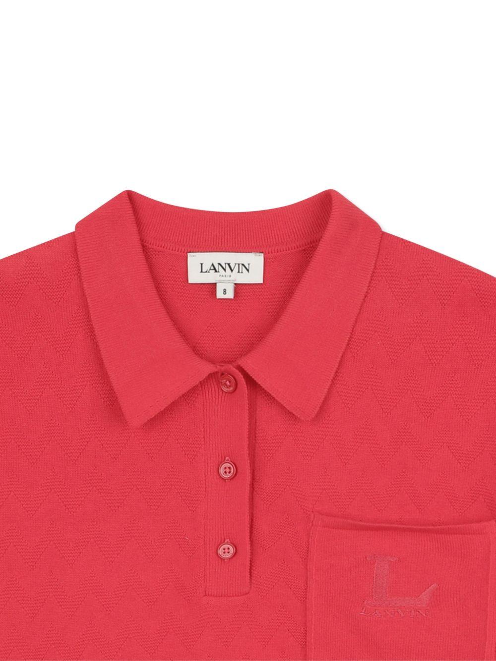 T-shirt per bambino Lanvin Enfant rossa con colletto stile polo - Rubino Kids