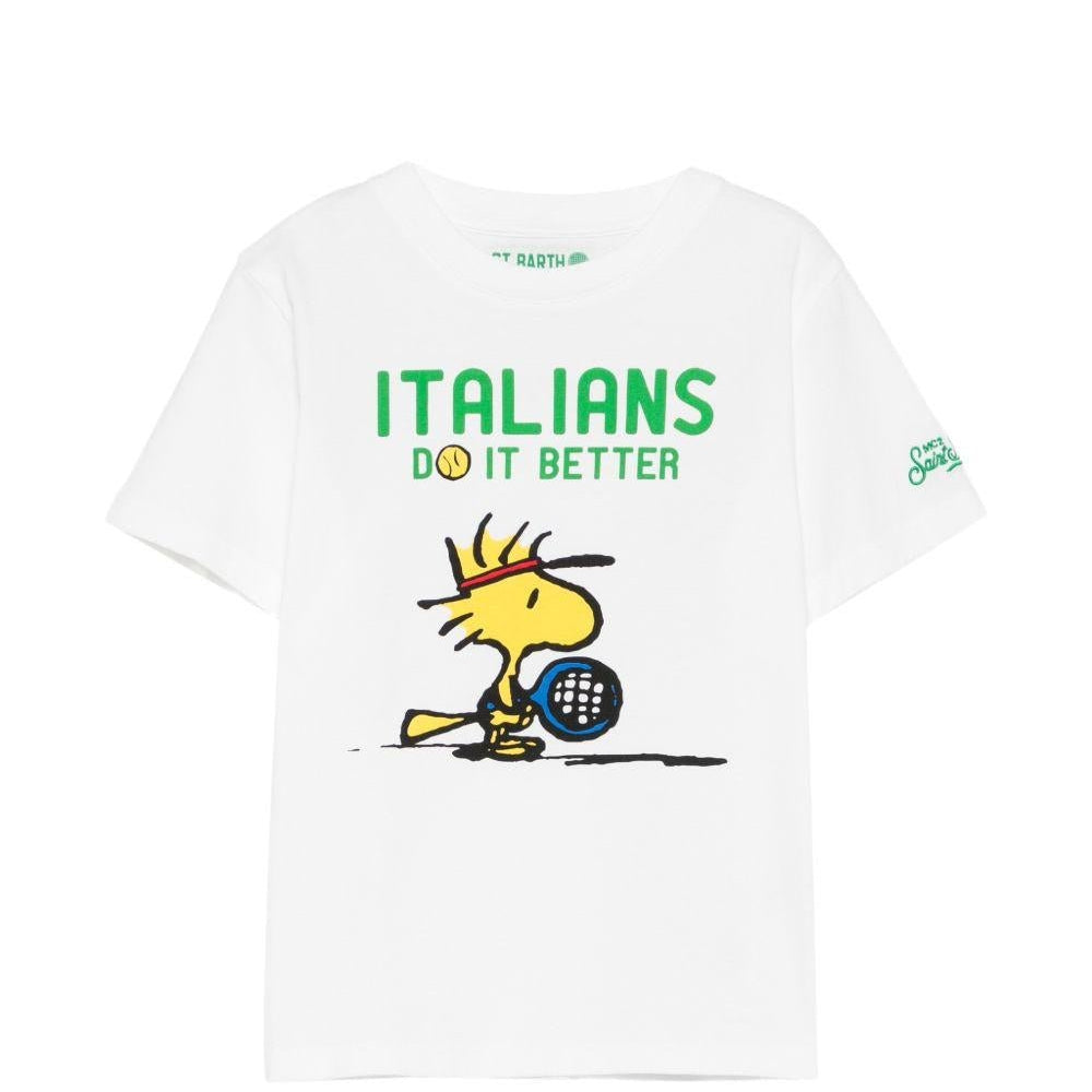 T-shirt per bambino MC2 Saint Barth Kids bianca con stampa grafica - Rubino Kids