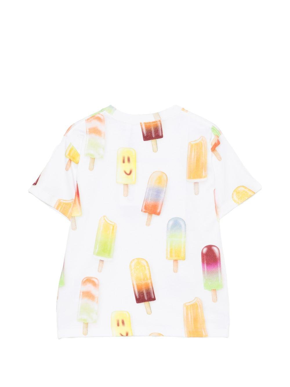 T-shirt per bambino Molo bianco con girocollo - Rubino Kids