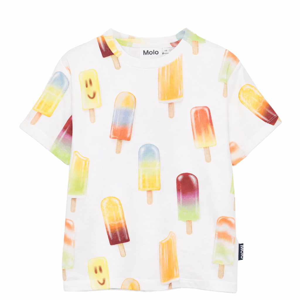 T-shirt per bambino Molo bianco con girocollo - Rubino Kids