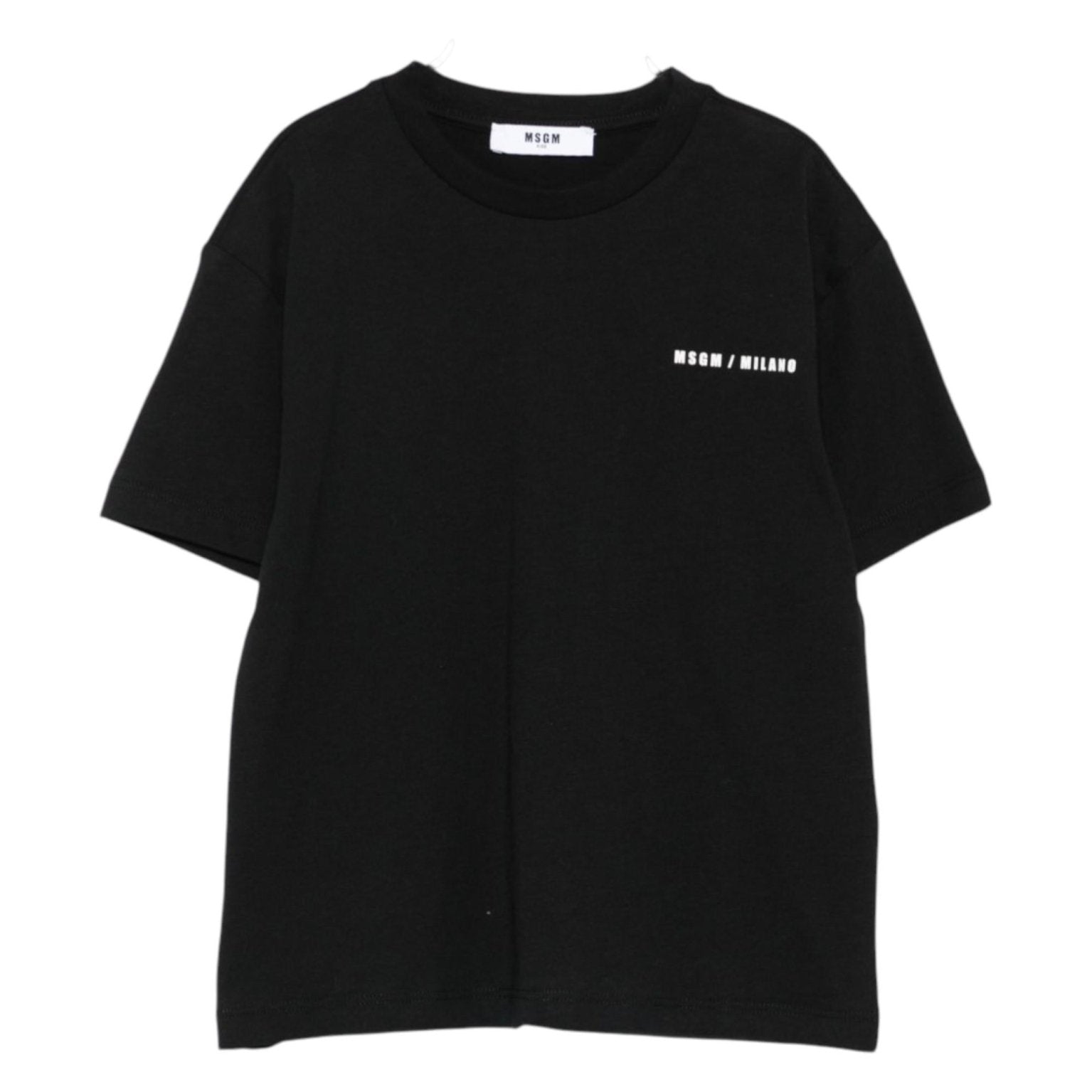 T-shirt per bambino MSGM Kids nera con stampa logo - Rubino Kids