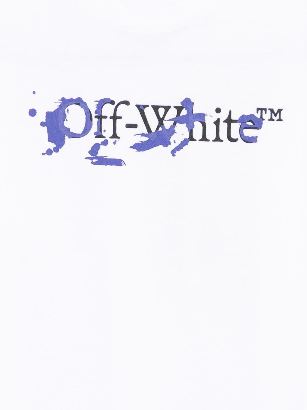 T-shirt per bambino Off - White Kids bianca con logo sul davanti - Rubino Kids